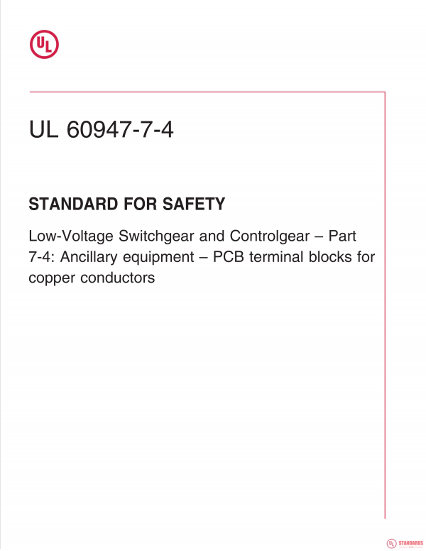 UL 60947-7-4 PDF UL 60947-7-4 PDF